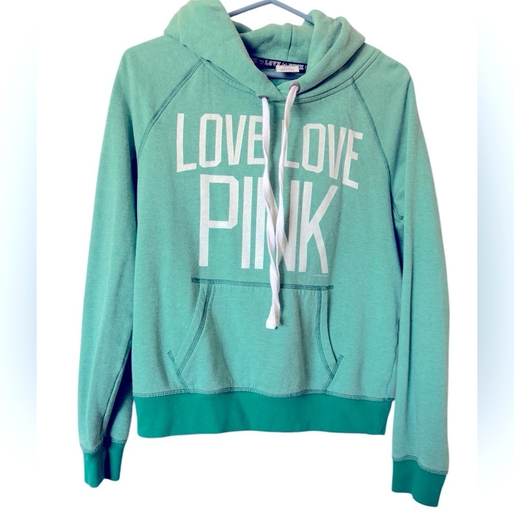 PINK Victoria's Secret Green Hoodie Sweater
